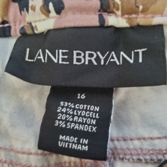 Lane Bryant 16 Animal Print‎ Purple Tan Skinny Jeans Lyocell Blend High Rise - Picture 3 of 10